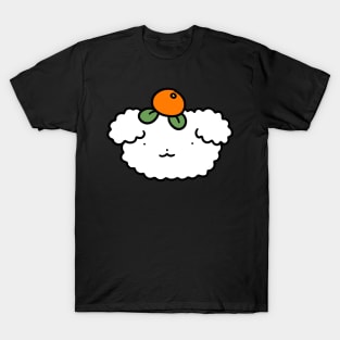 Orange Fruit Fluffy Dog Face T-Shirt